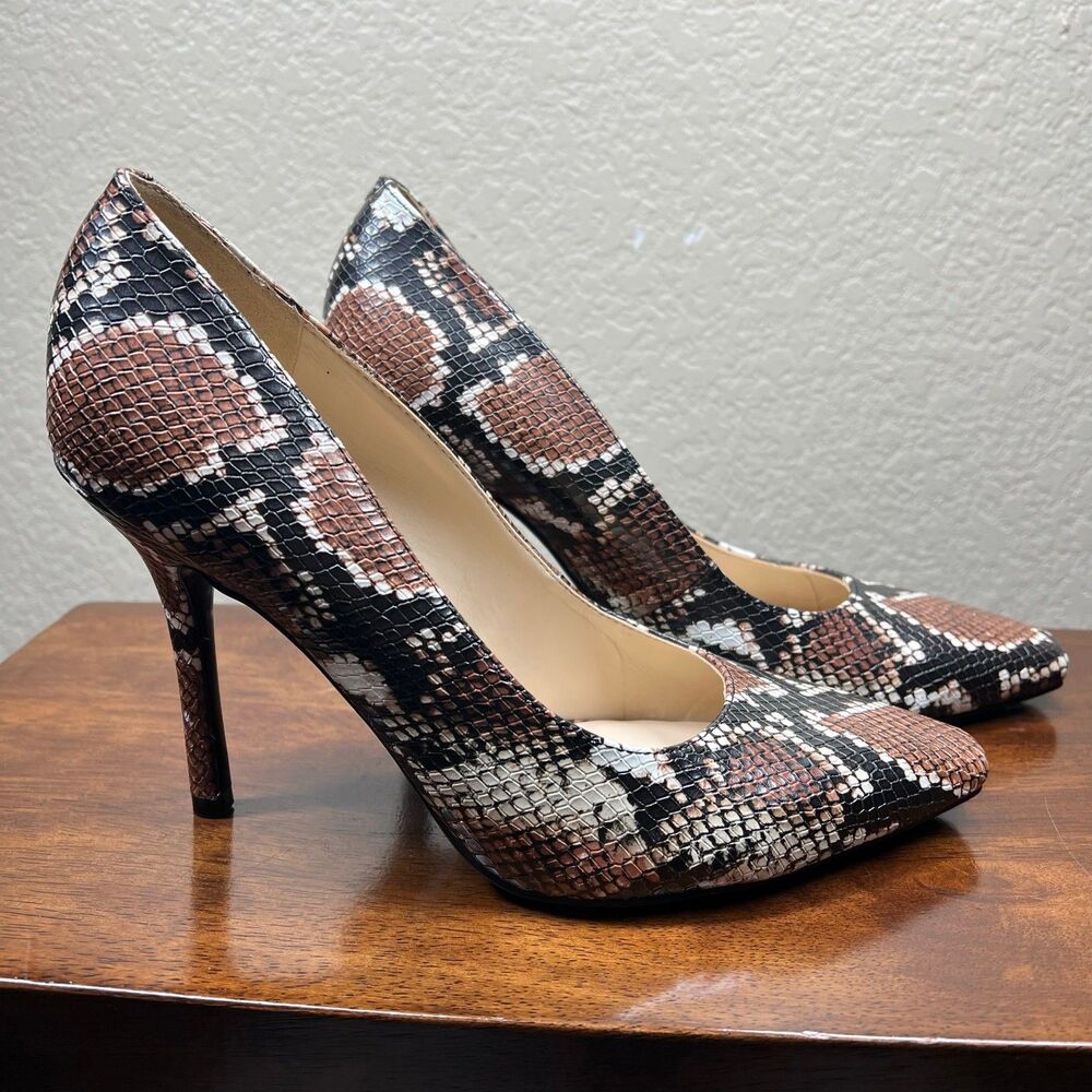 Nine West Pumps Womens Python Snake Print Pointed Toe Stiletto Heels  size 9M - Picture 10 of 15